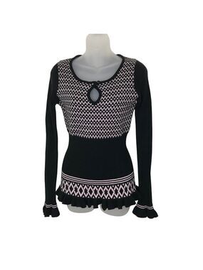 Milly Of New York Black And Pink Y2K Sweater Size M